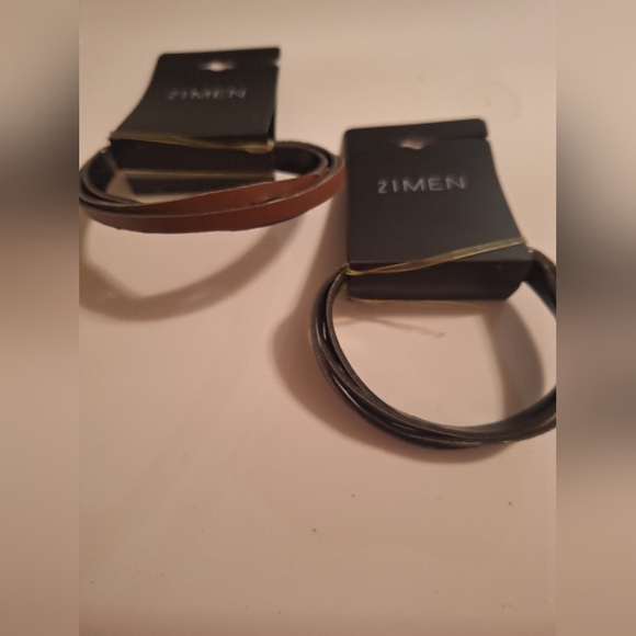 21MEN Brown and Black Leather Bracelets - Picture 2 of 4